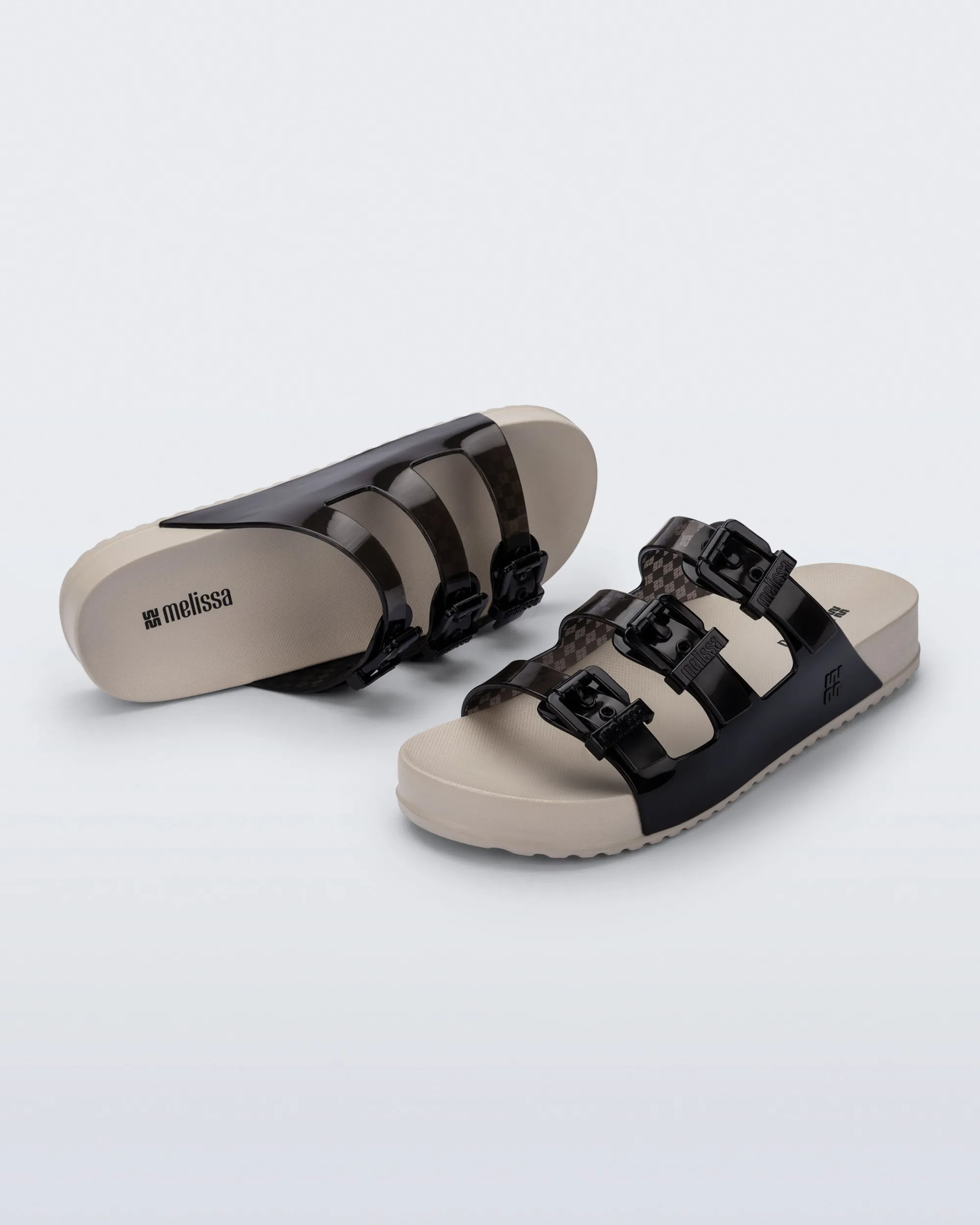 New Melissa Cozy Stripes Beige/Transparent Black
