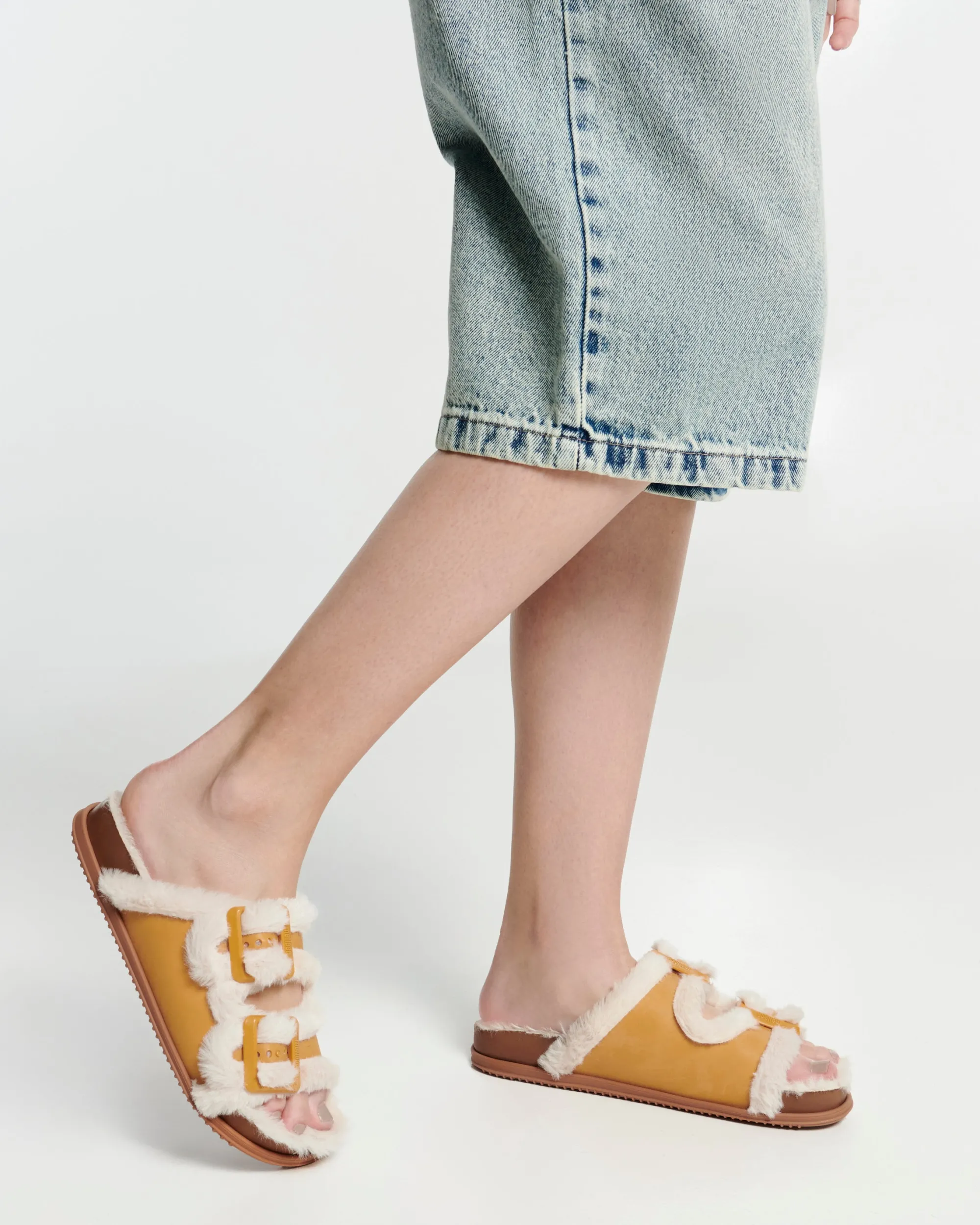 Online Melissa Cozy Warm Slide Orange/Beige