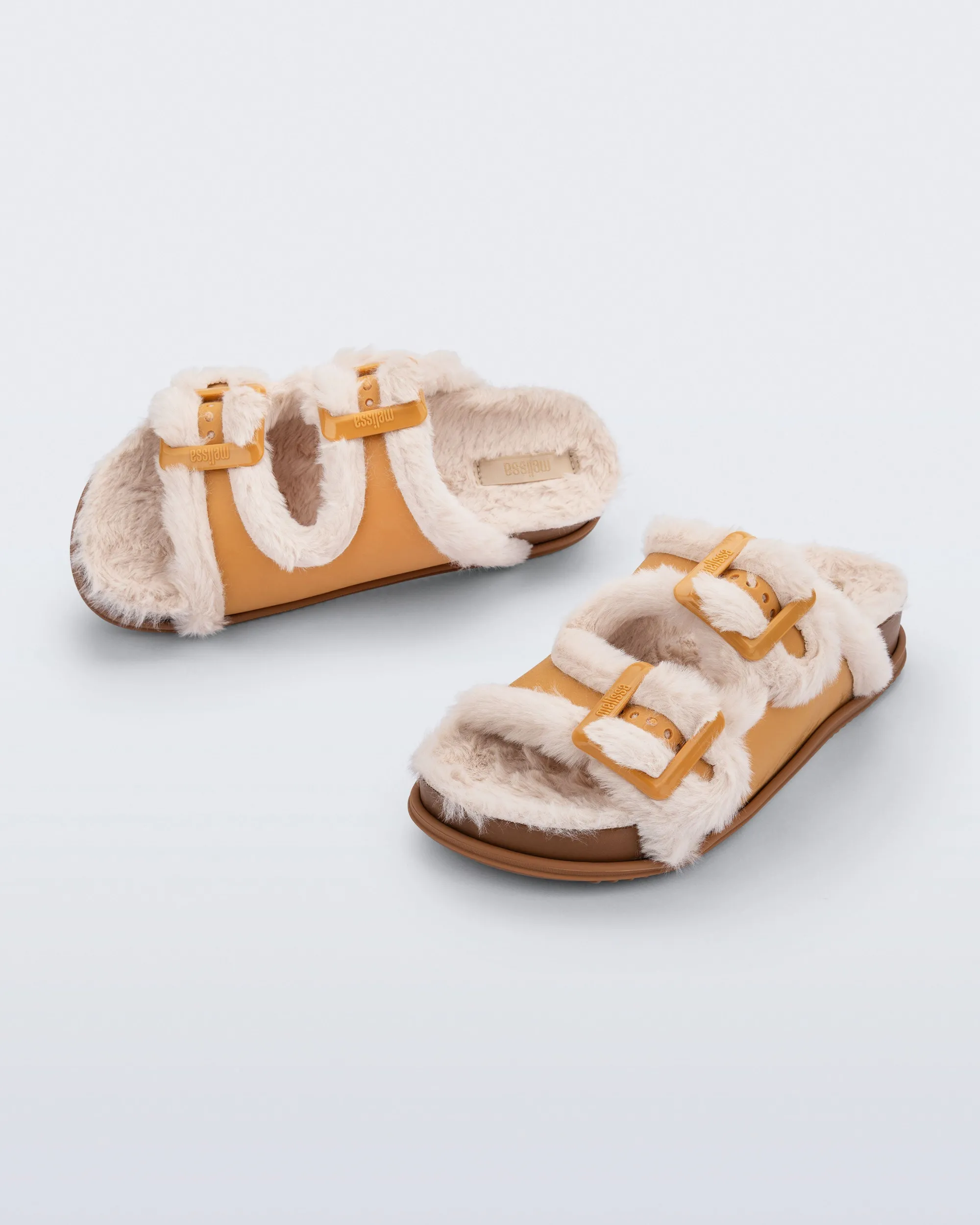 Online Melissa Cozy Warm Slide Orange/Beige