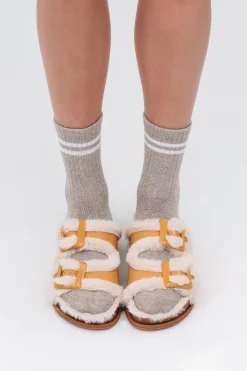 Online Melissa Cozy Warm Slide Orange/Beige