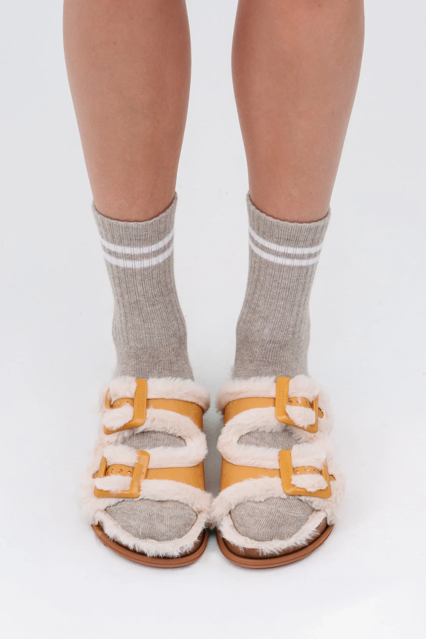 Online Melissa Cozy Warm Slide Orange/Beige