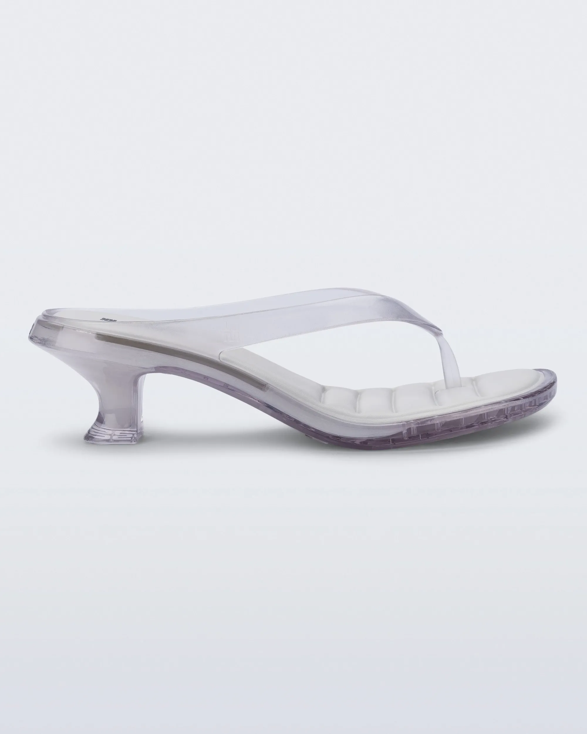 Sale Melissa Flip Flop Kitten Heel Clear White