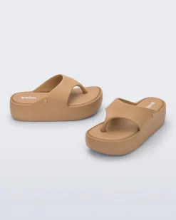 Clearance Melissa Free Platform Thong Dark Beige