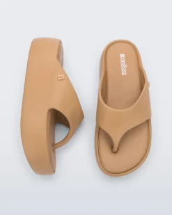 Clearance Melissa Free Platform Thong Dark Beige