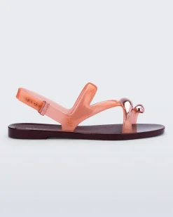 Online Melissa Iris Sandal Burgundy/Orange
