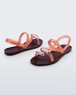 Online Melissa Iris Sandal Burgundy/Orange