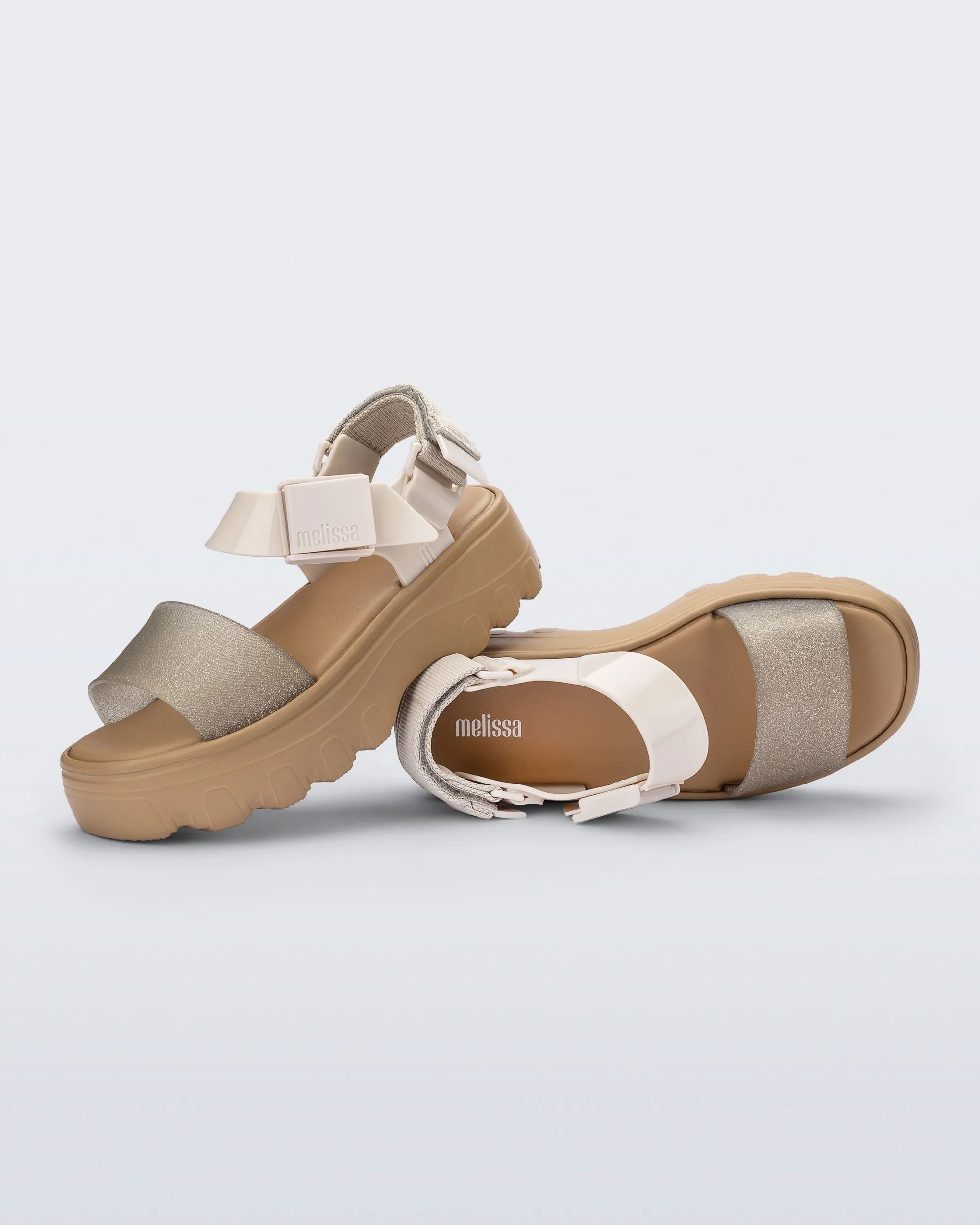 Sale Melissa Kick Off Sandal Beige/Glitter