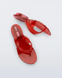 Best Melissa Quantum Flip Flop Transparent Red