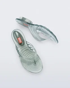 Discount Melissa Quantum Flip Flop Transparent Green