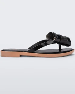 Discount Melissa Slim Flip Flop Black/Beige