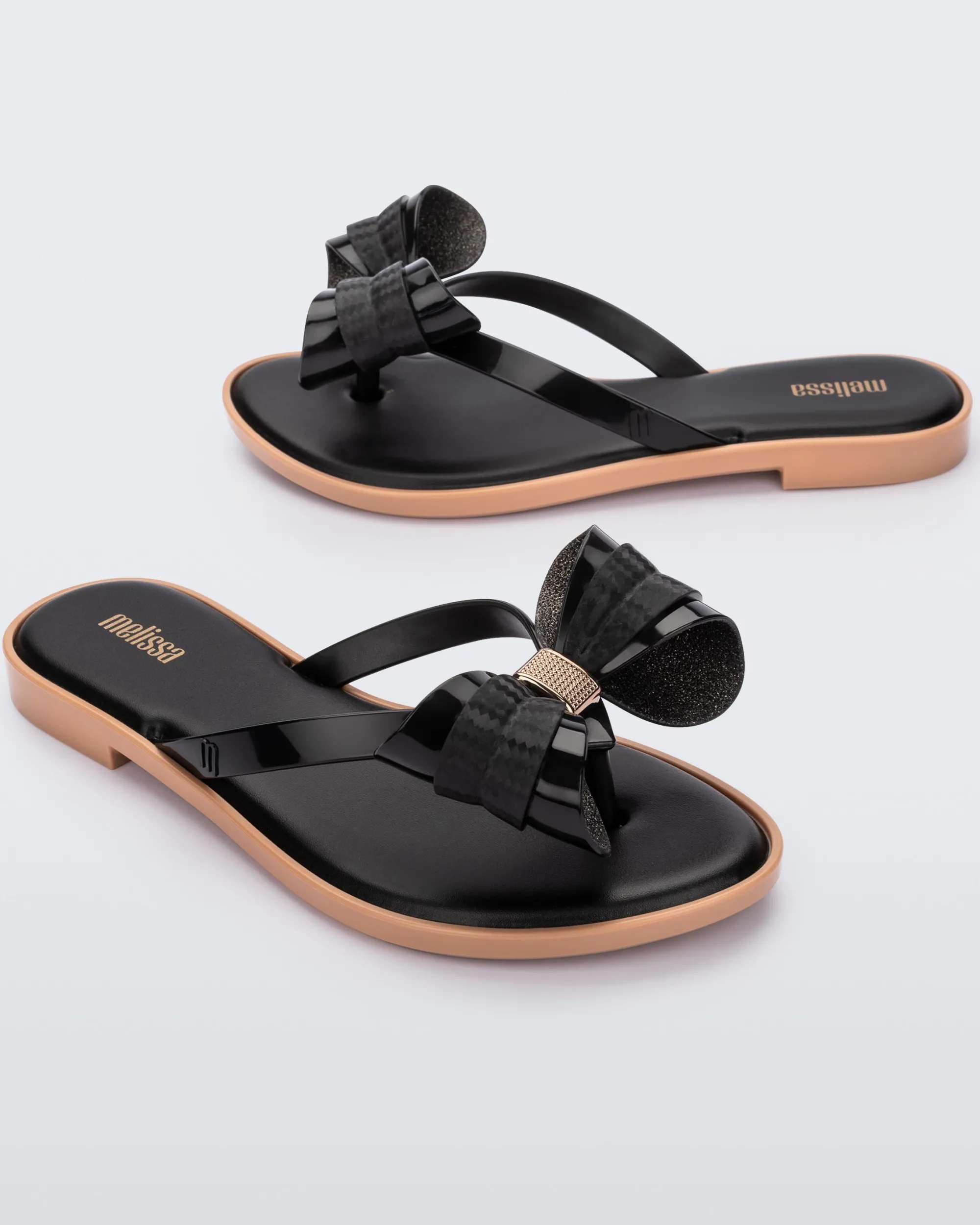Discount Melissa Slim Flip Flop Black/Beige
