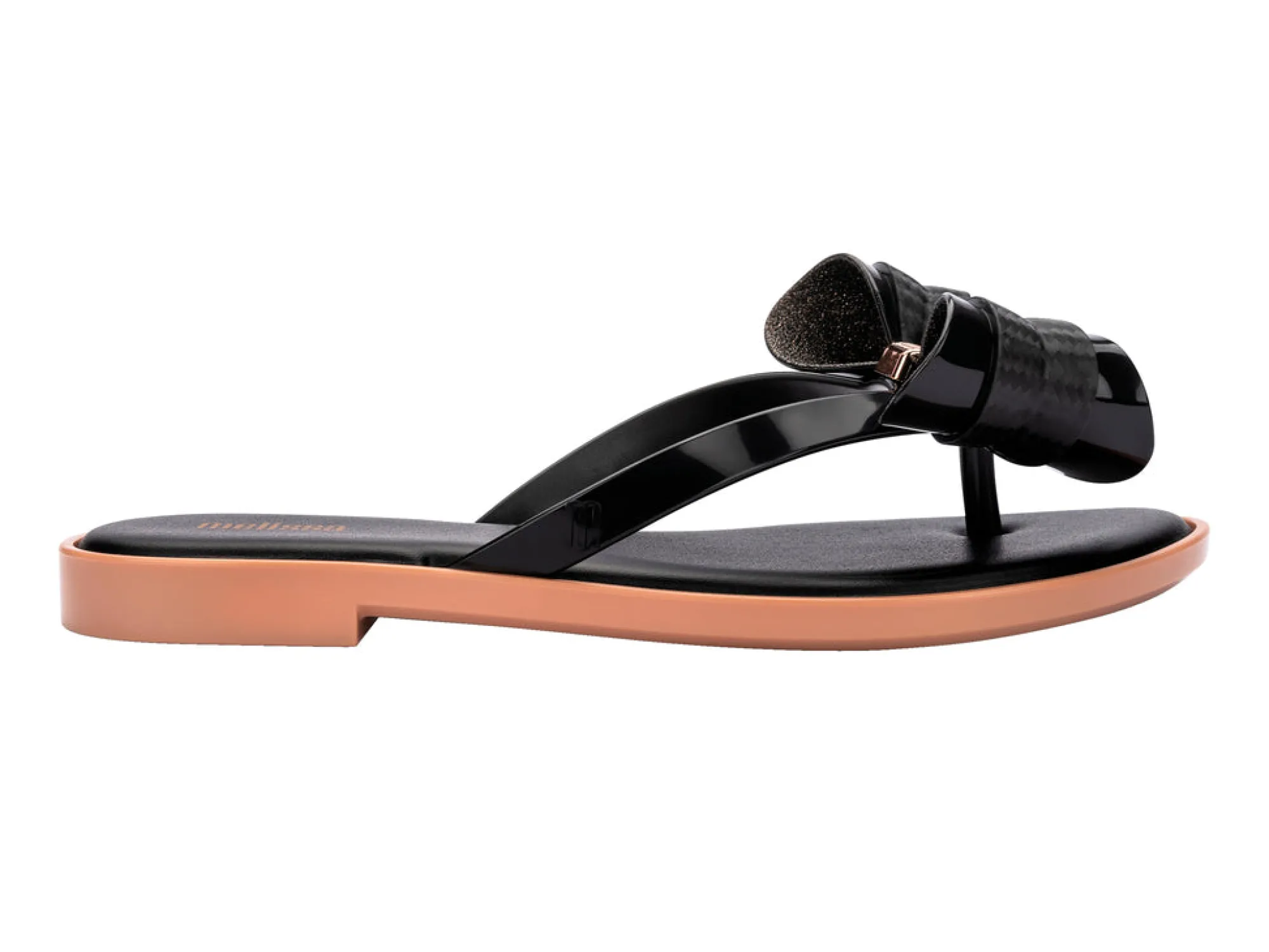 Discount Melissa Slim Flip Flop Black/Beige