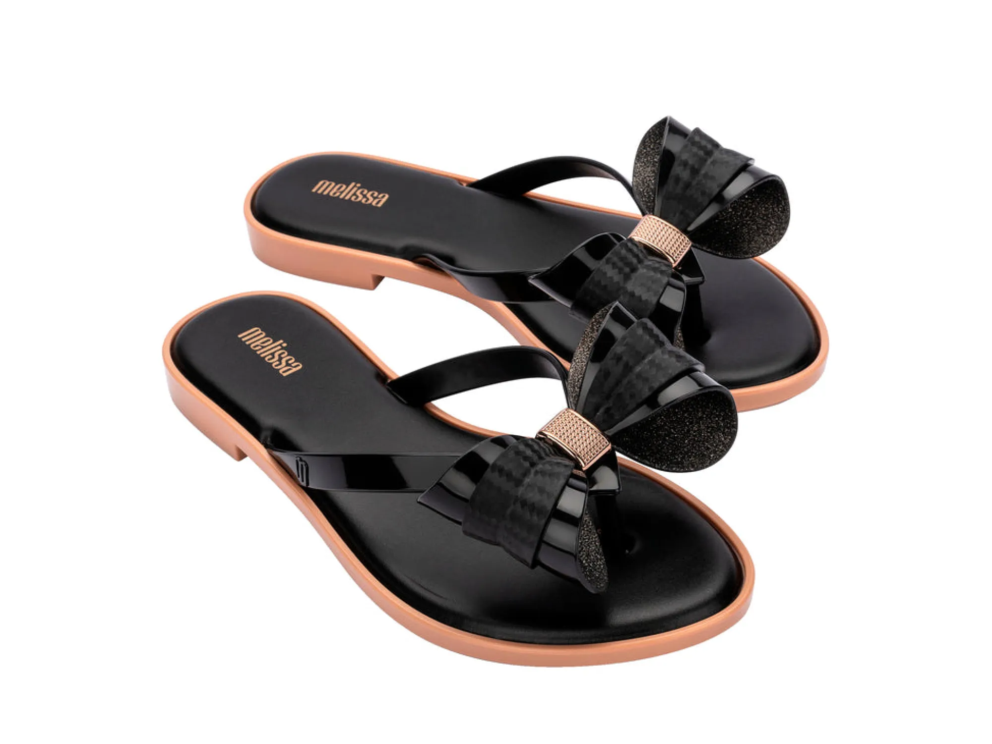Discount Melissa Slim Flip Flop Black/Beige