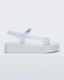 Outlet Melissa Sun Downtown Platform White Glitter