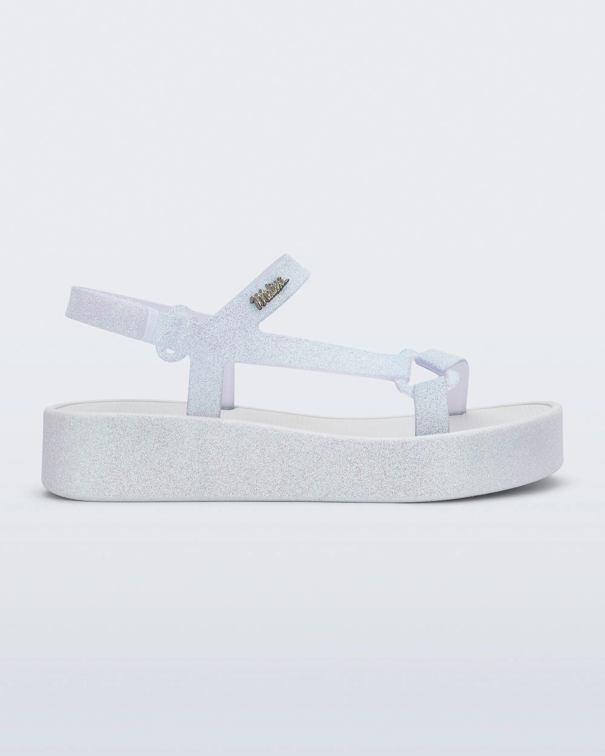 Outlet Melissa Sun Downtown Platform White Glitter