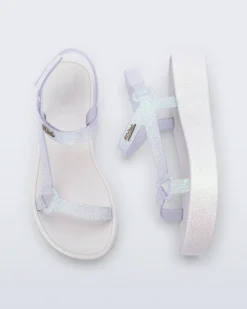 Outlet Melissa Sun Downtown Platform White Glitter