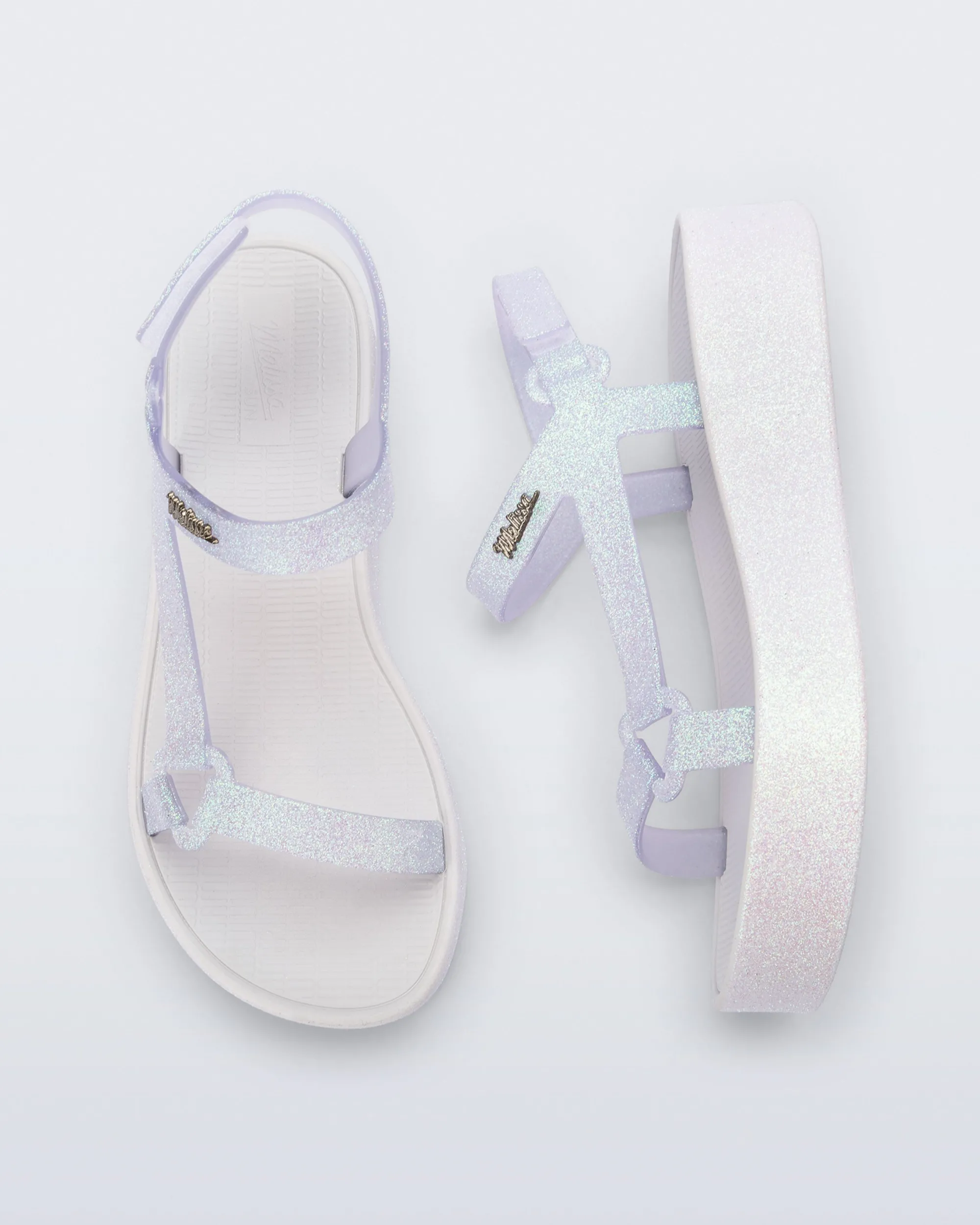 Outlet Melissa Sun Downtown Platform White Glitter