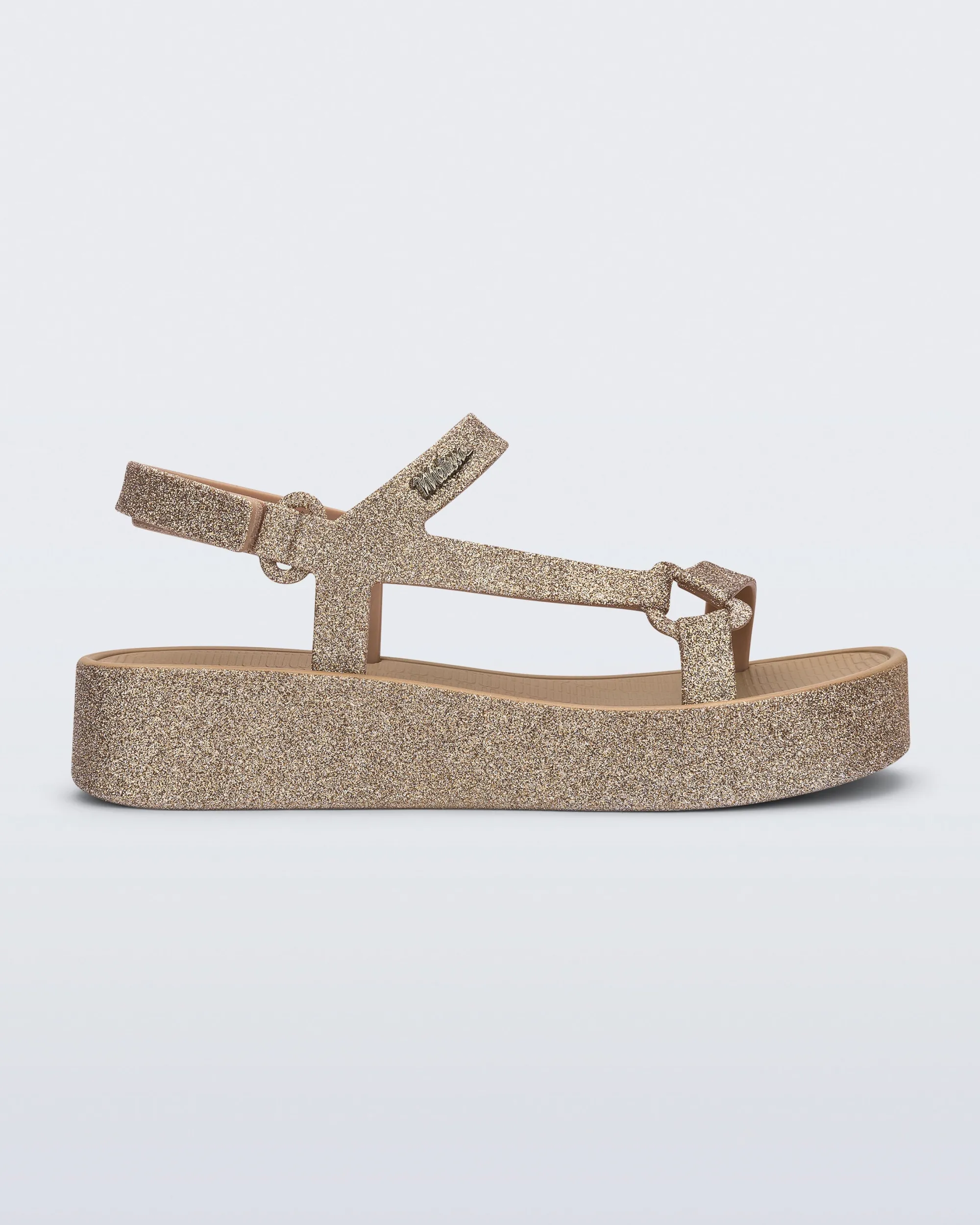 Hot Melissa Sun Downtown Platform Beige Glitter