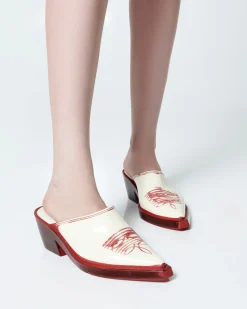 New Melissa Texas Mule Red/Beige