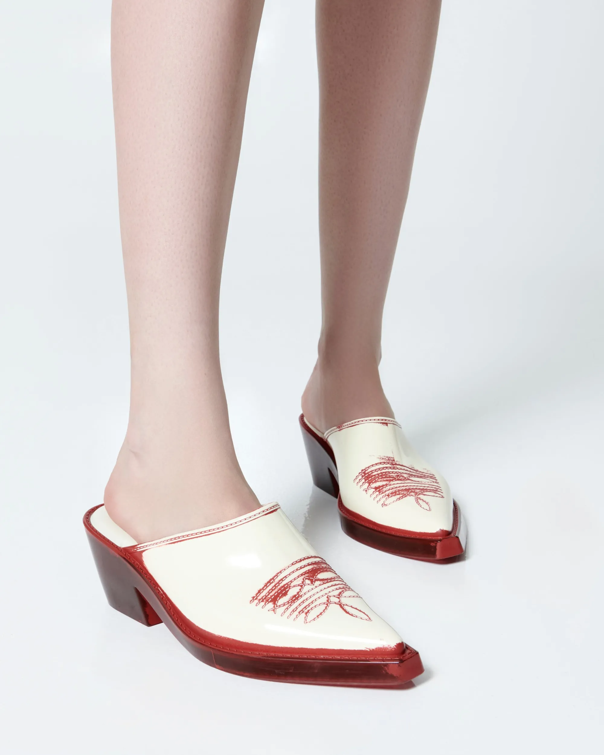 New Melissa Texas Mule Red/Beige