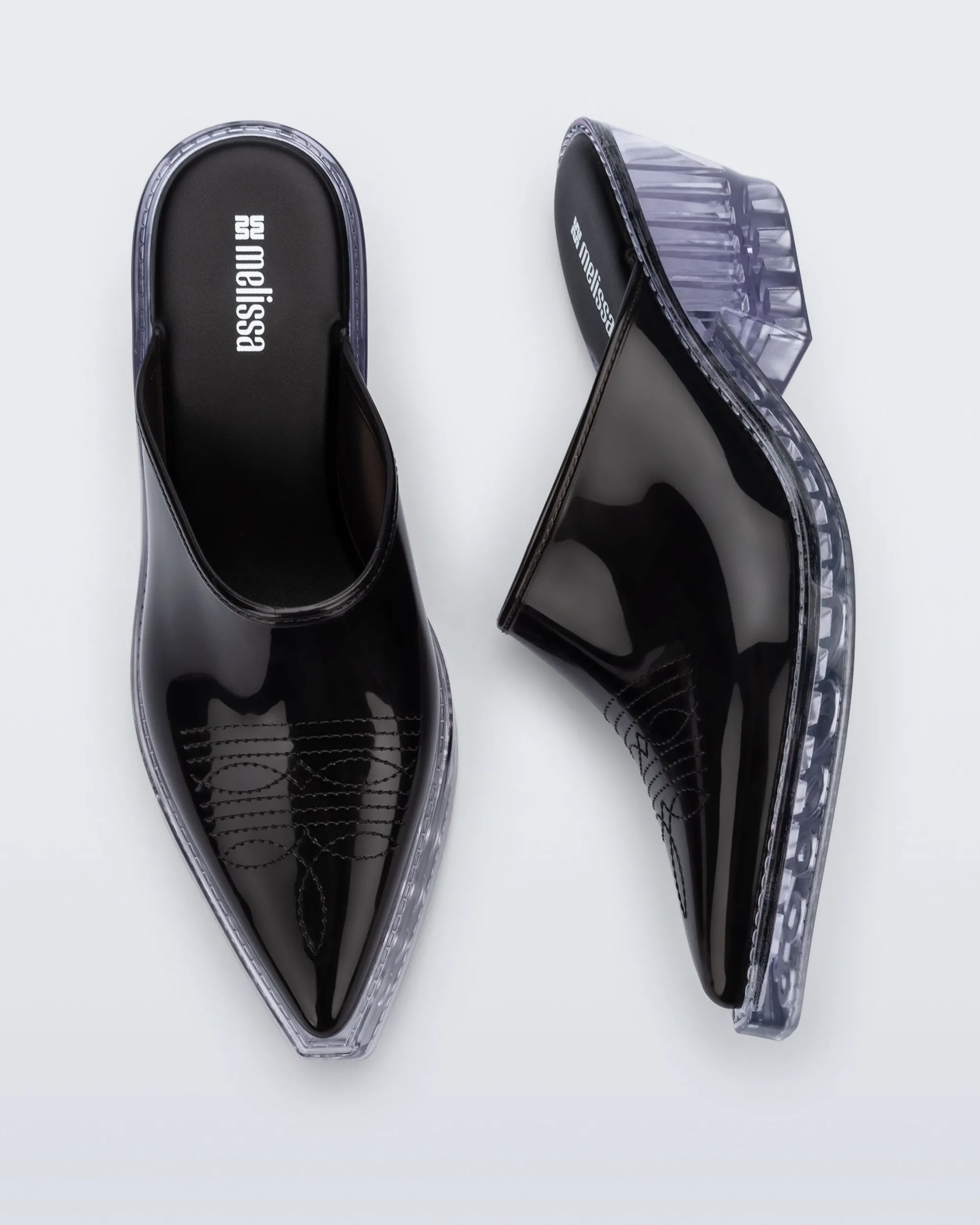 New Melissa Texas Mule Black/Clear